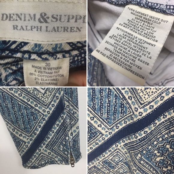 Ralph Lauren Denim Supply Blue Mosaic Printed Pant - Picture 8 of 8